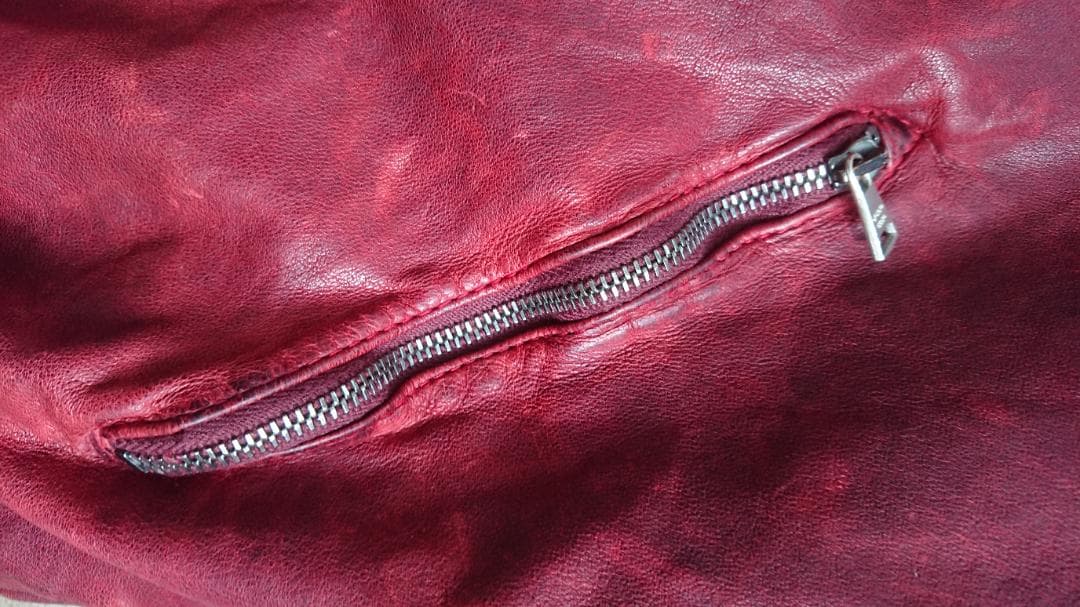 Giorgio Brato 赤 レザー シングルライダースジャケット