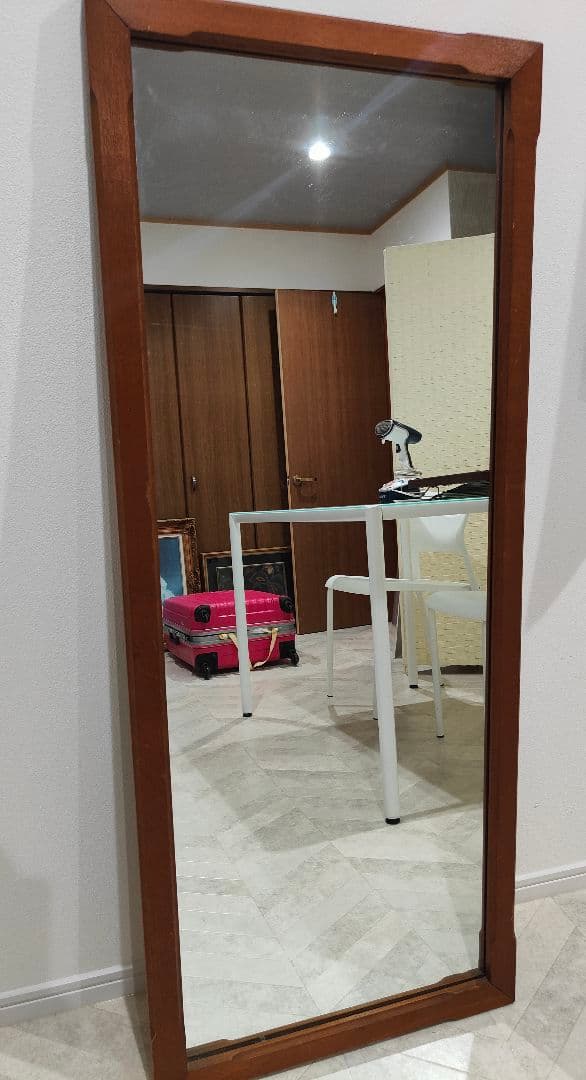 木製フレーム 全身鏡 大きめ アンティーク