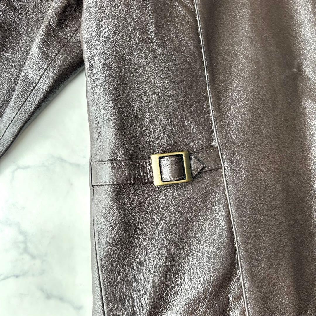 美品✨　エディーバウアー　レザージャケット　シングルライダース　本革　ブラウン