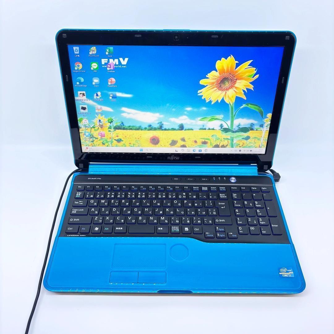 富士通 ノートパソコン Corei7 SSD オフィス付き Win11 A27