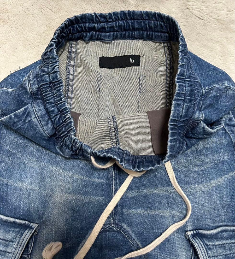 A.F ARTEFACT/デニムサルエルスキニーロングパンツ/size2/ブルー