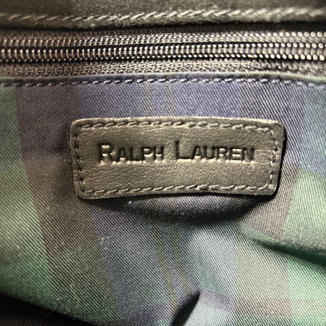 ラルフローレン　スエード×レザー　ブラック　2wayショルダーバッグ