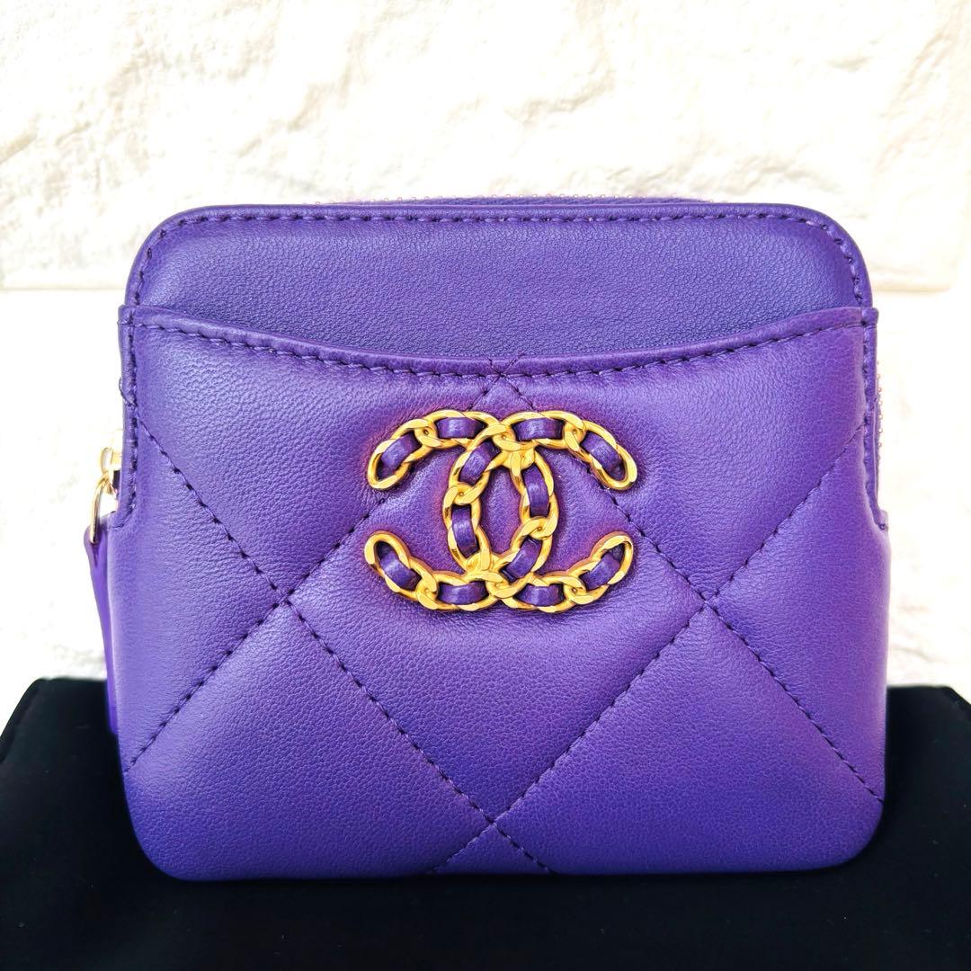 ✨大人気✨CHANEL 19 ジップケース パープル
