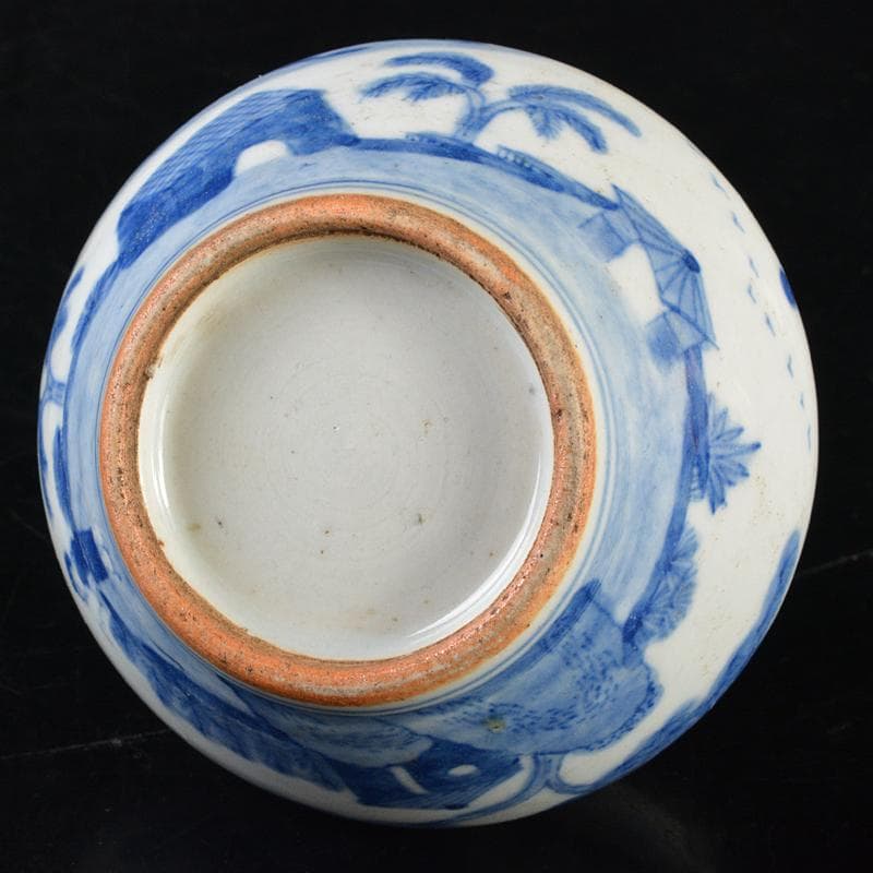 中国　青花山水人物文　小壷　C　R6412E