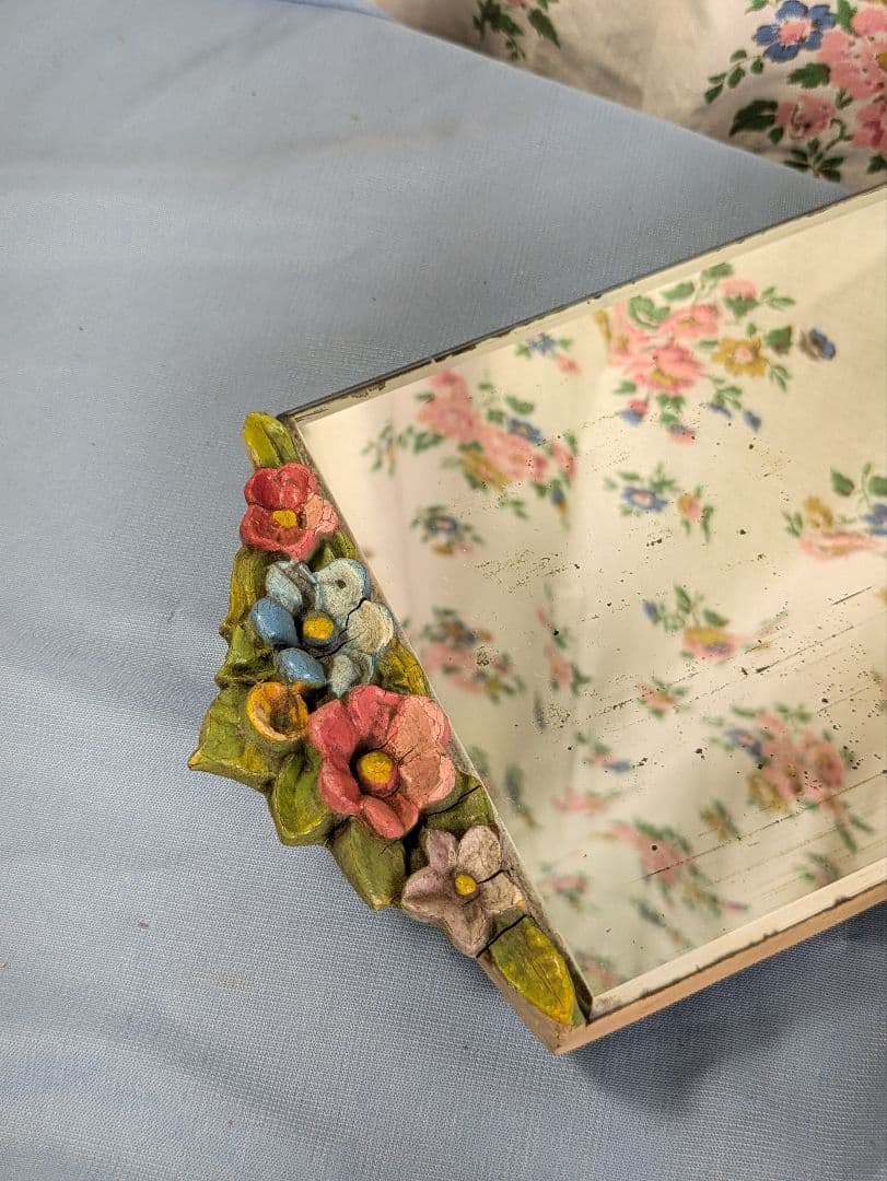 イギリス アンティーク バーボラミラー 卓上ミラー