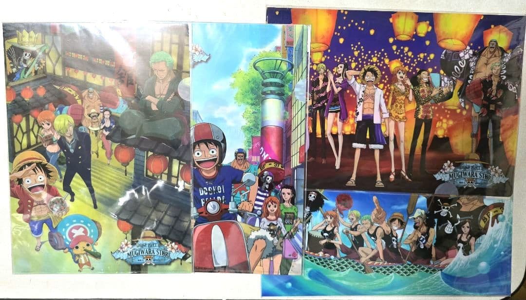 台湾 麦わらストア ワンピース A4クリアファイル 4枚セット 限定品 希少品