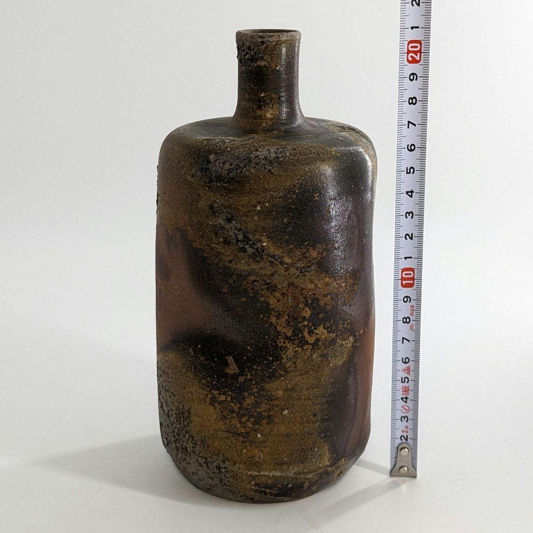 岡山県重要無形文化財 松井與之 備前焼 一輪挿花入 共箱共布栞 花器 花瓶 花生