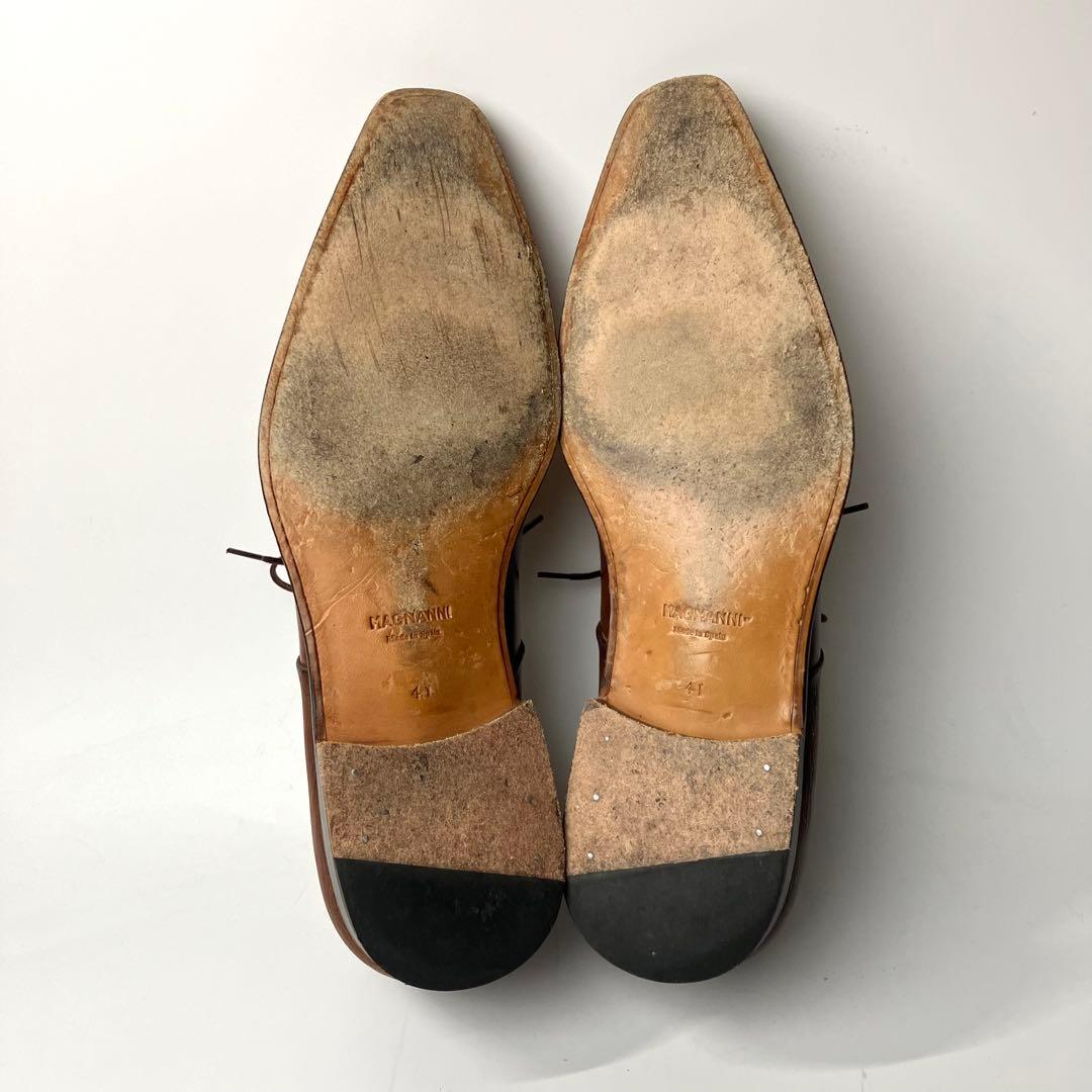 【美品】MAGNANNI パティーヌ　レースアップ　ドレスシューズ　BR 41