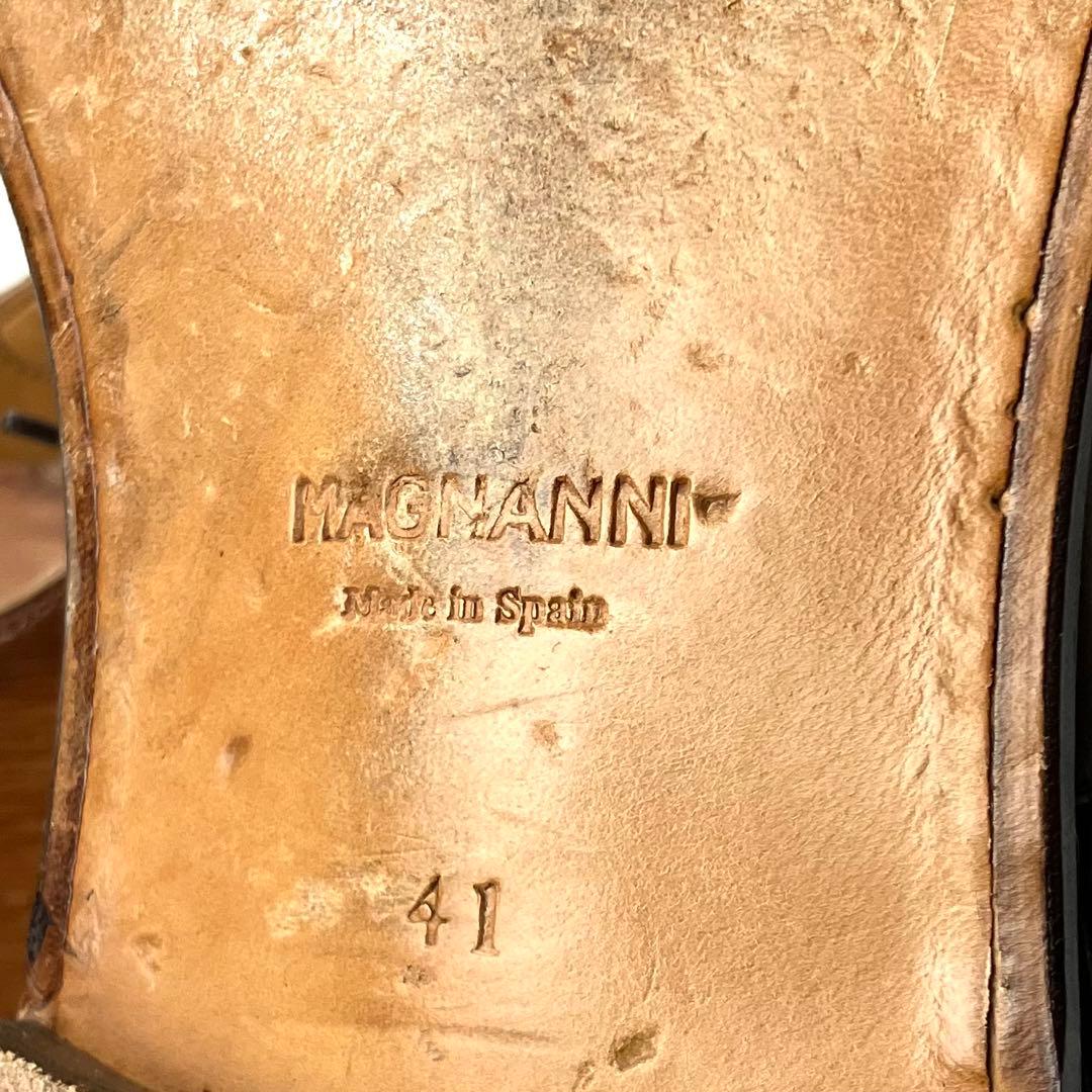【美品】MAGNANNI パティーヌ　レースアップ　ドレスシューズ　BR 41