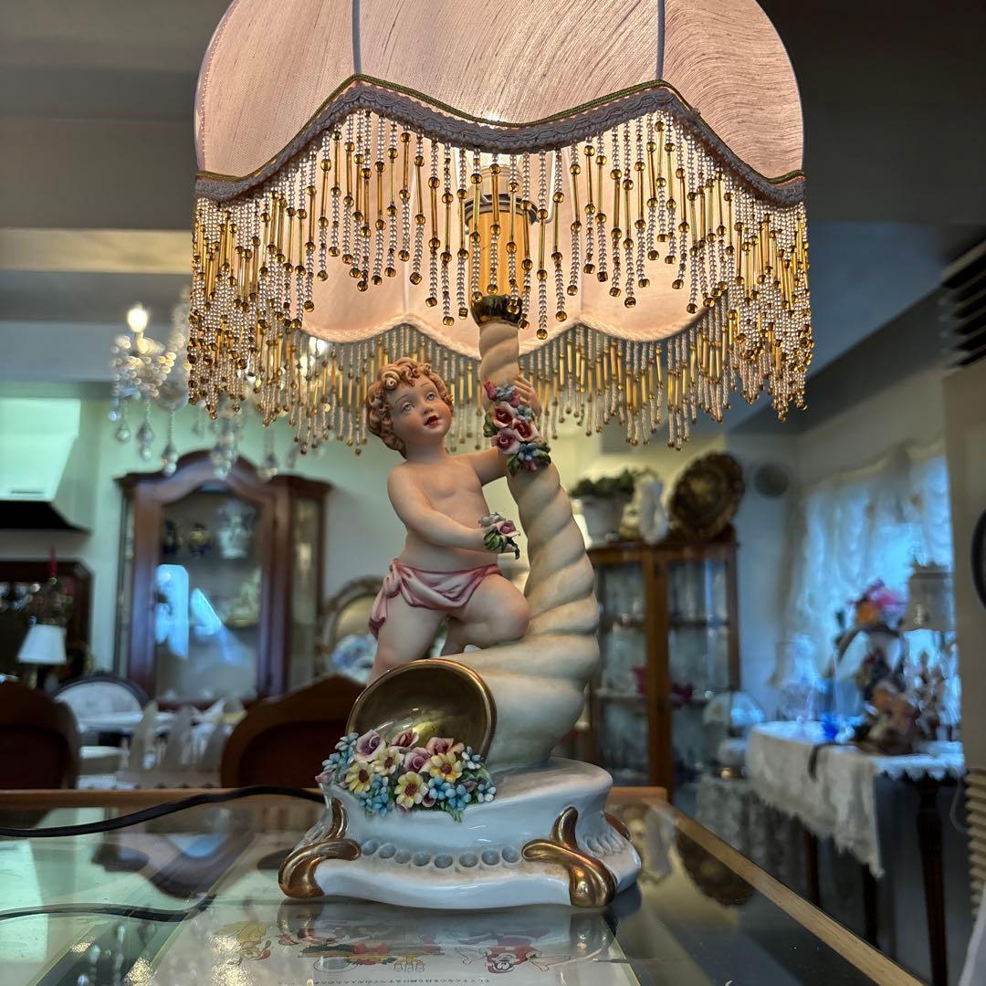 S*S様 イタリア製　カポディモンテ焼　フイギリン置物　ランプ