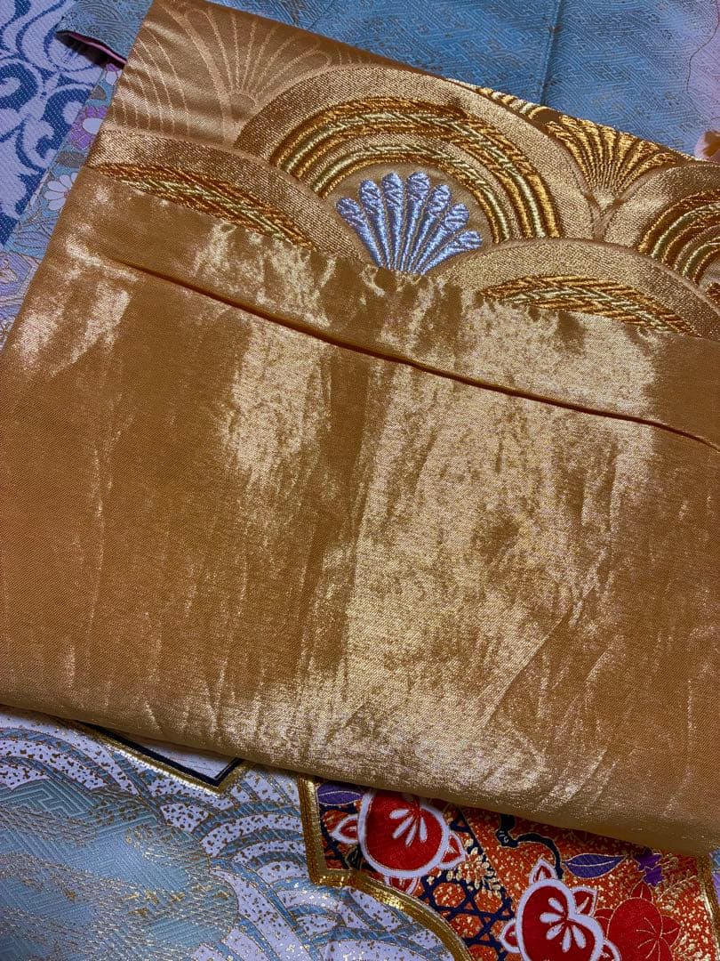 ⁂⁂いちなな様⁂⁂【振袖フルセット】 水色 金駒刺繍 花柄 扇柄