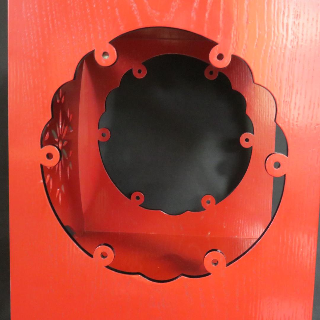 茶棚 朱塗 爪黒 雪輪棚 茶道具 漆器 飾り棚 漆塗 木製