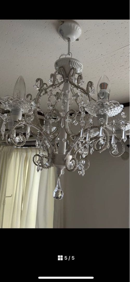 ホワイトシャンデリア 6灯