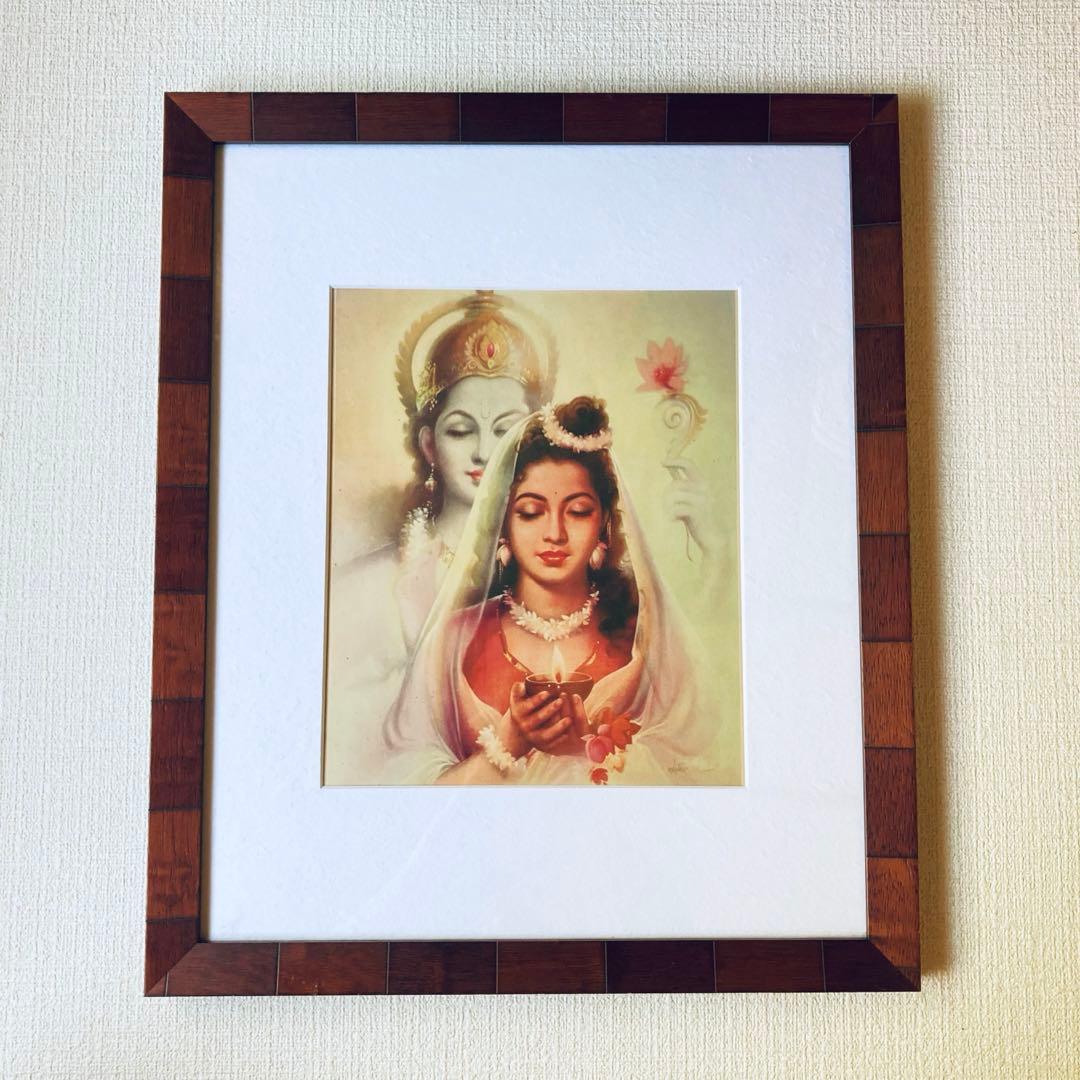 ビシュヌ　ビンテージポスター　額縁付