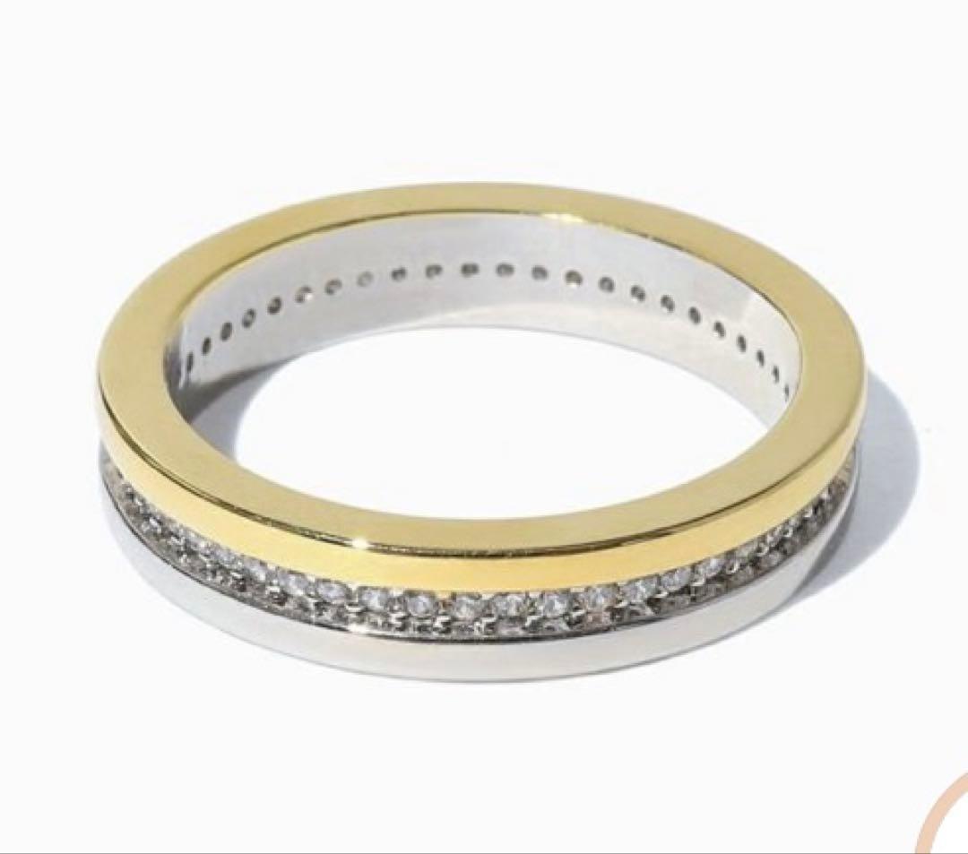 ★ティアラ★【美品】ステラハリウッド　ミックスシャイニーラインリング