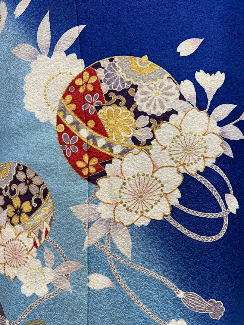 小柄な方に♪ 振り袖　フルセット　別誂長襦袢　成人式　金彩加工　刺繍入り　677