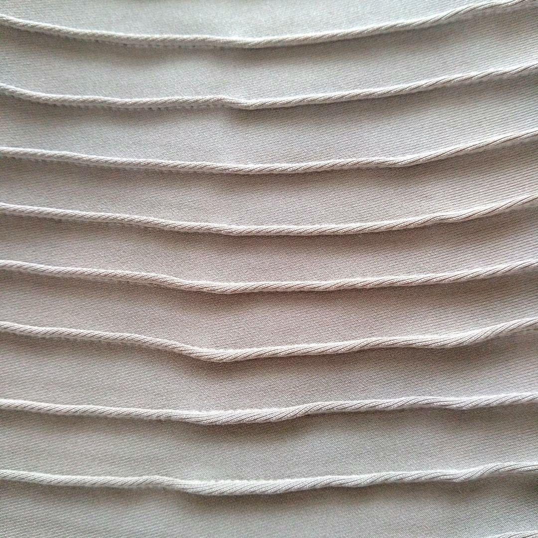 タダシショージ　Aライン　ベージュ系　コードレース　ワンピース　ドレス