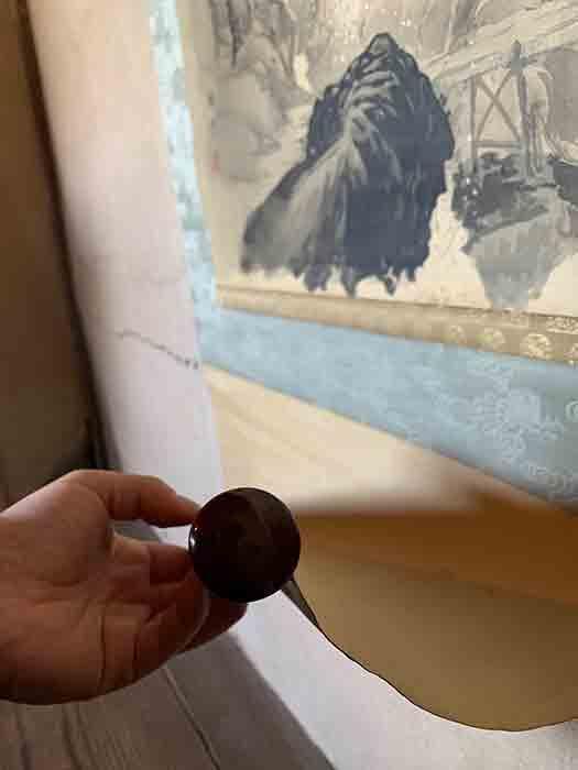 安堂 「春景山水」掛軸 銘あり 共箱あり 古物 中古 21.01.13-1.