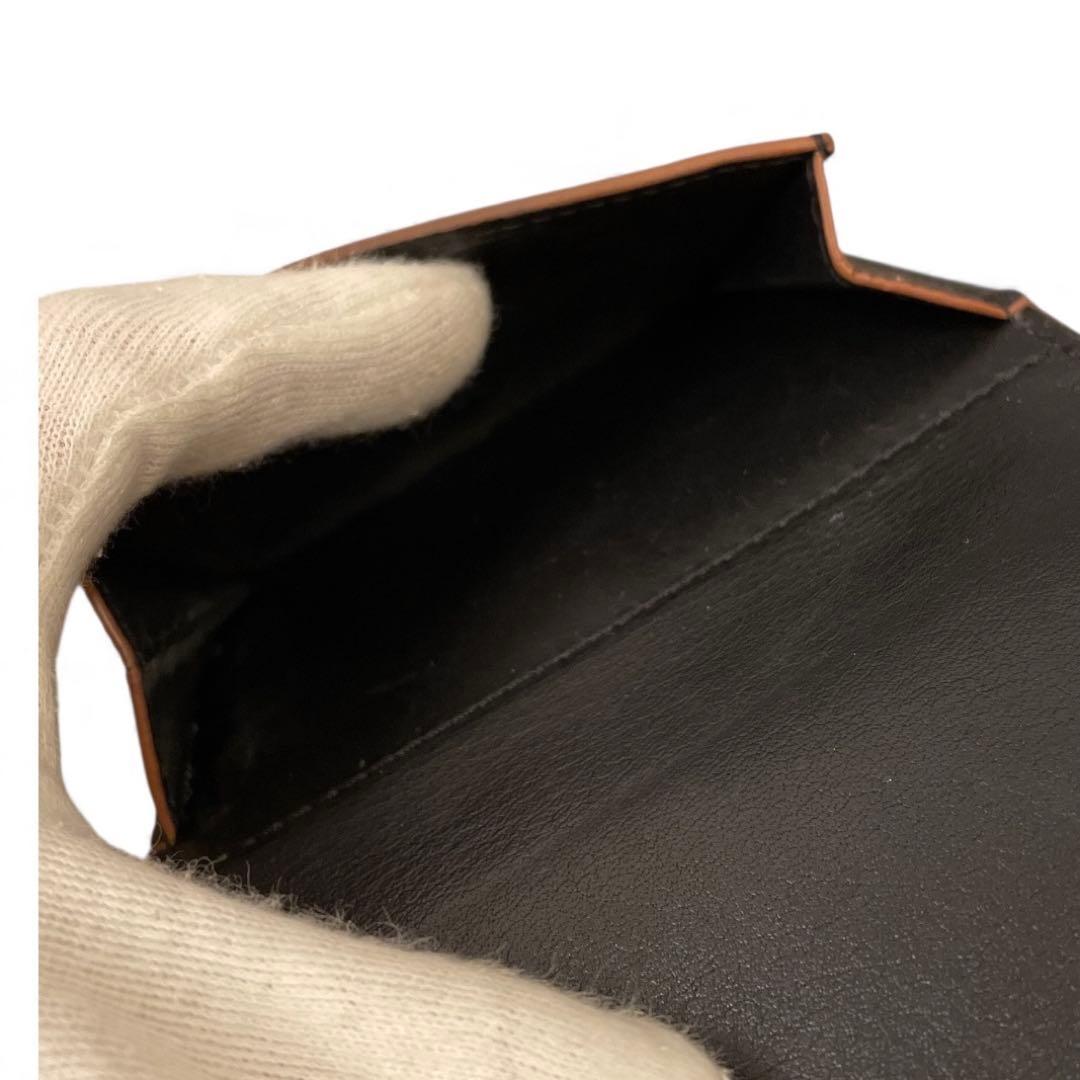 【極美品】LOEWE アナグラム トライフォールド 三つ折り財布 ブラック 黒