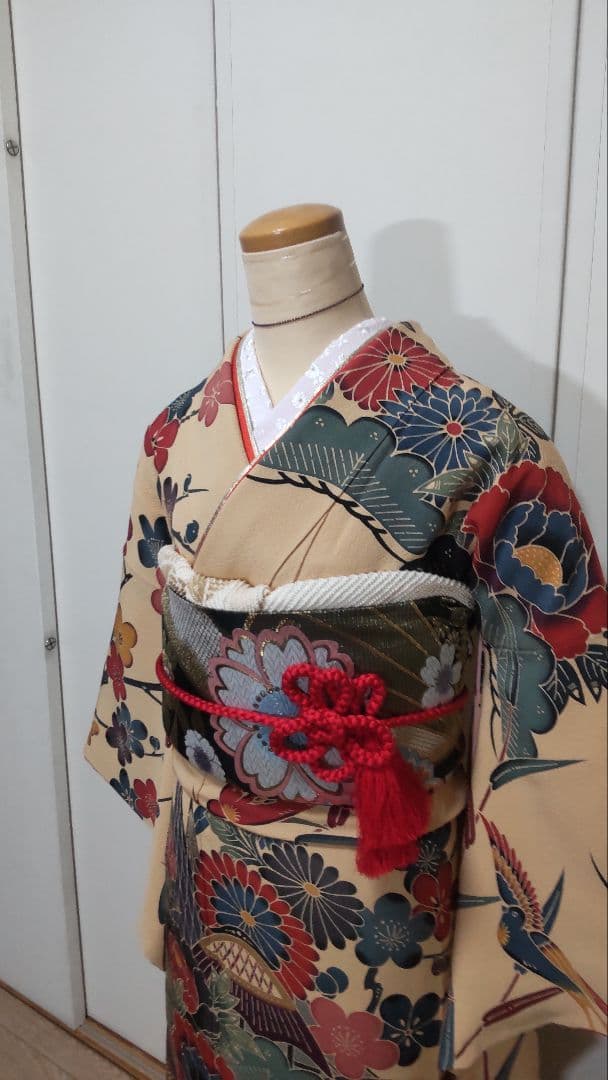 振袖一式　フルセット　紅型　正絹　超美品　おまけ付き