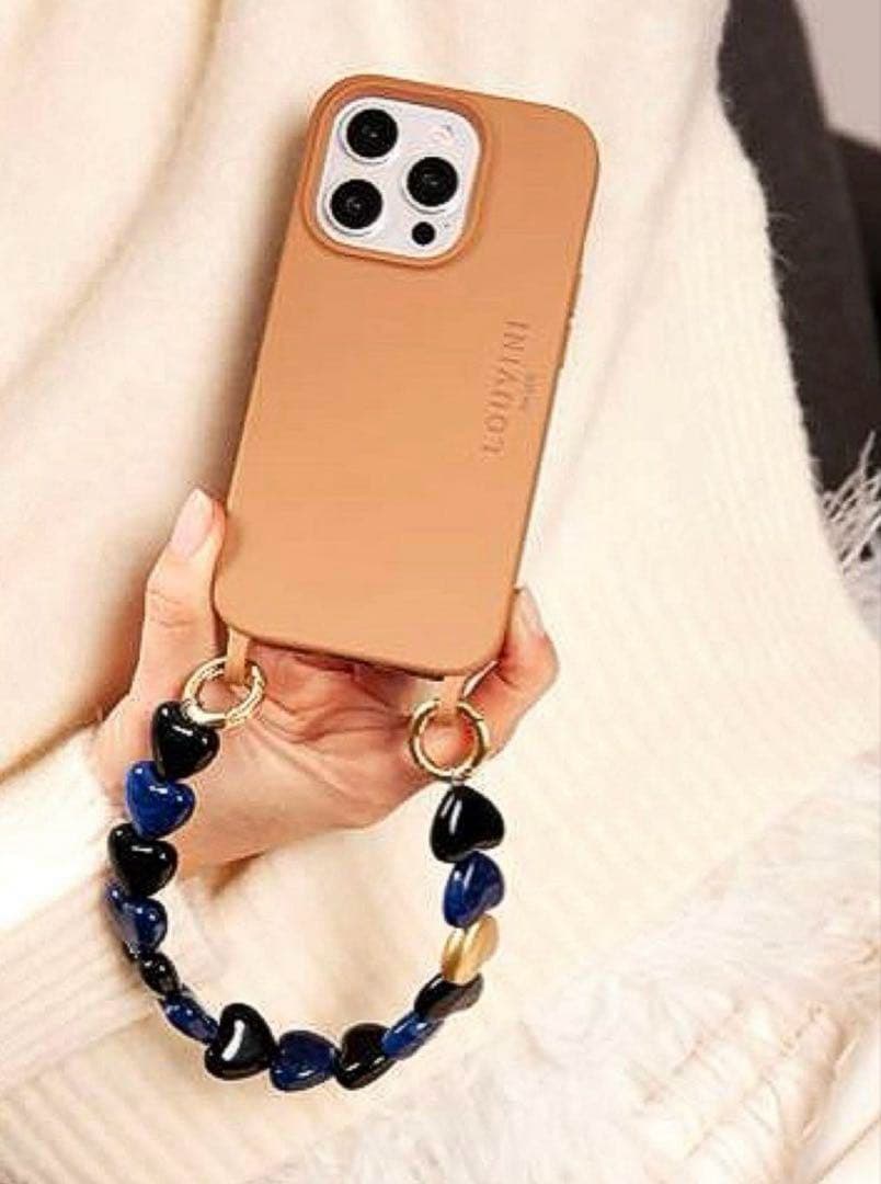 LOUVINI ハンドストラップ PETIT CUORE BLACK NAVY