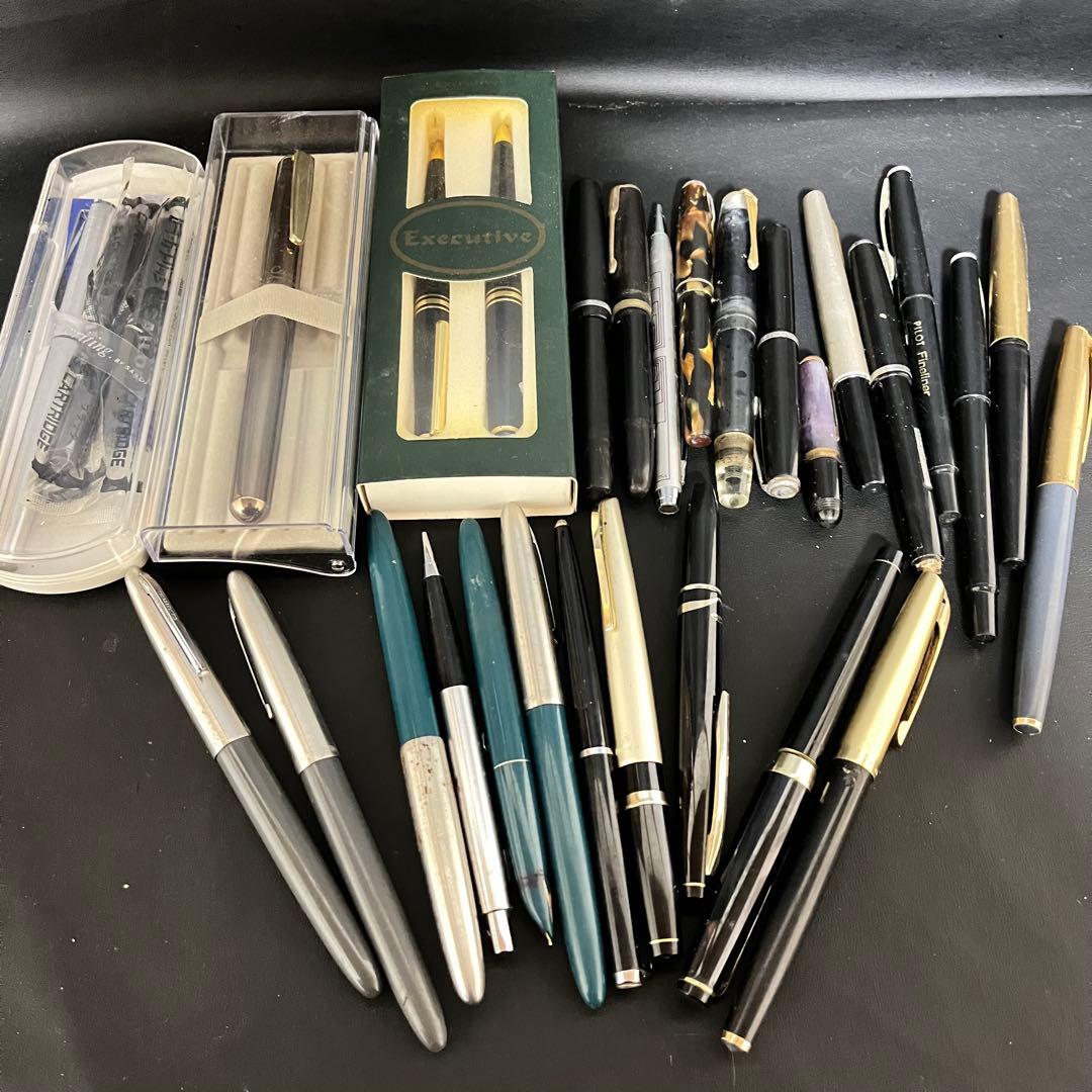a*u様 万年筆まとめ売り 18K 14K 筆記用具 28本まとめて 新品あり