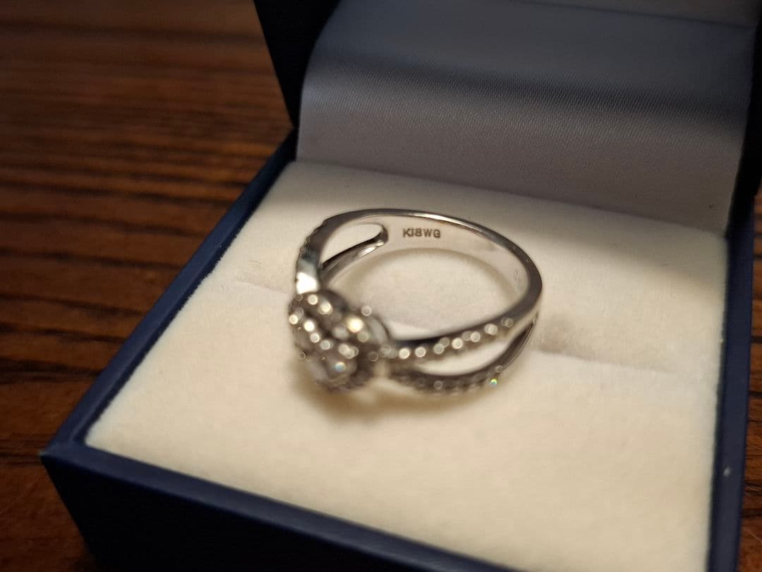 【Min様】K18WG 0.54ct 12号 ハートモチーフ ダイヤモンドリング