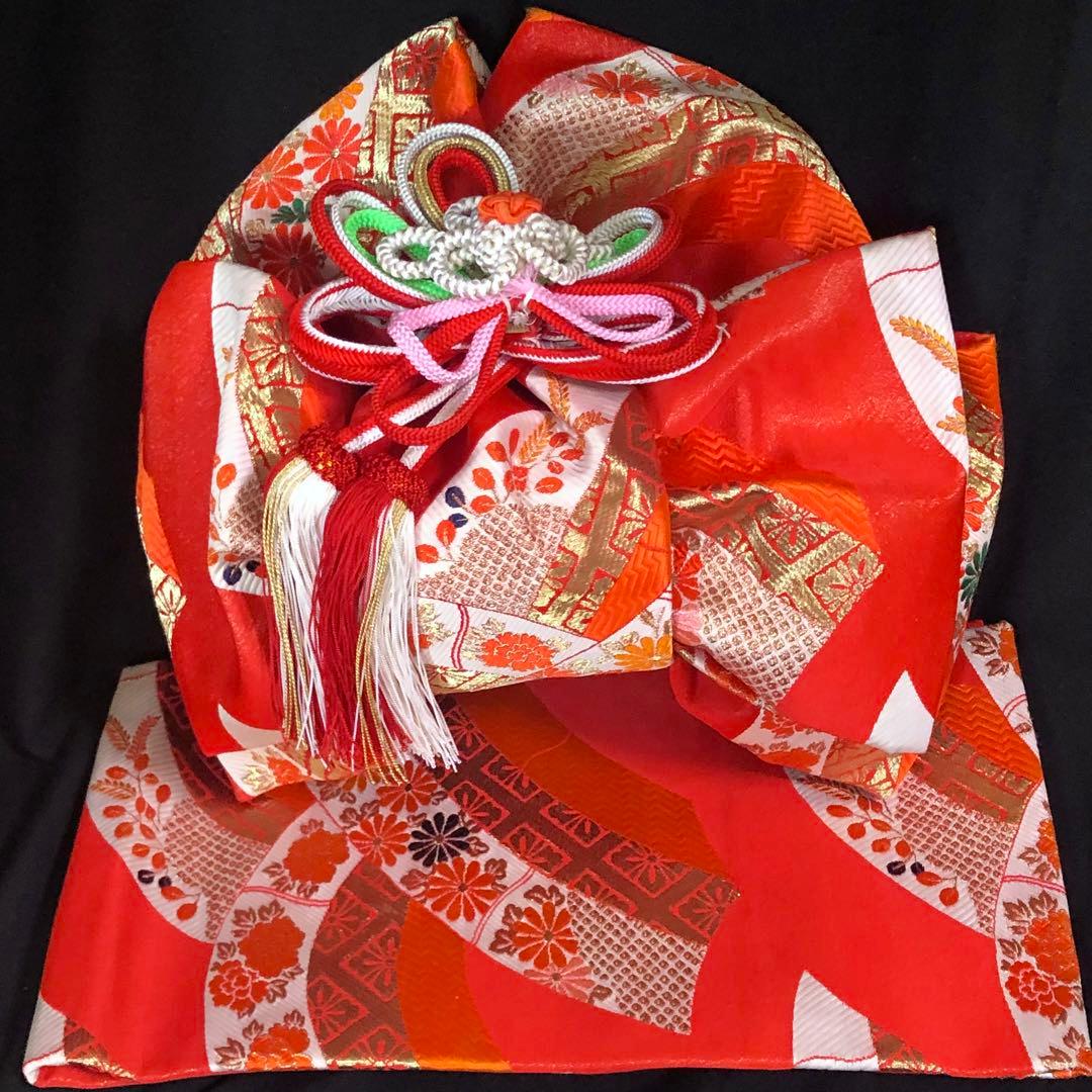 七五三　7歳　着物　作り帯　セット　女の子　7才　アンティーク　薄紫　四つ身