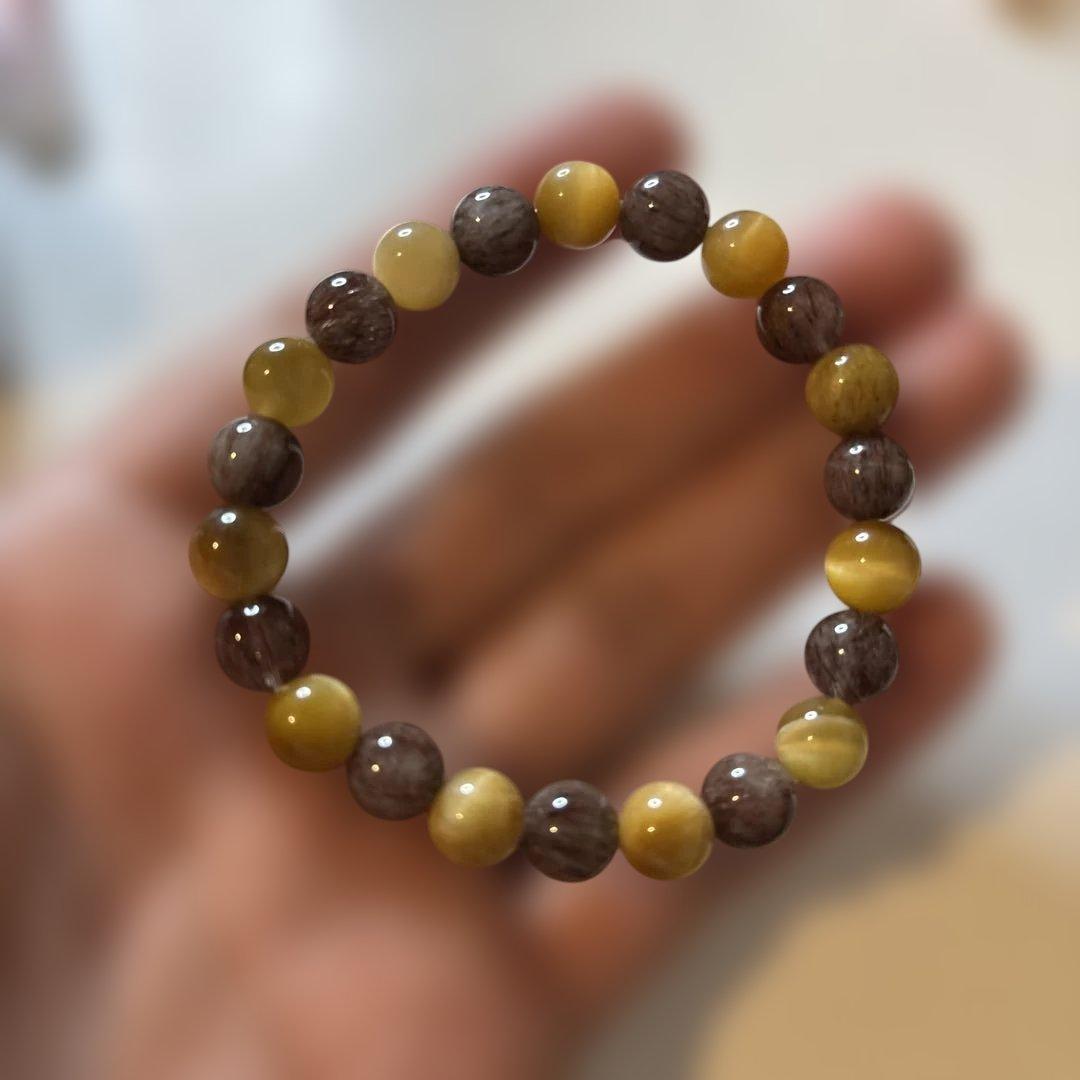 綺麗！赤ルチルたんとゴールドタイガーアイ！ズーンと来る！