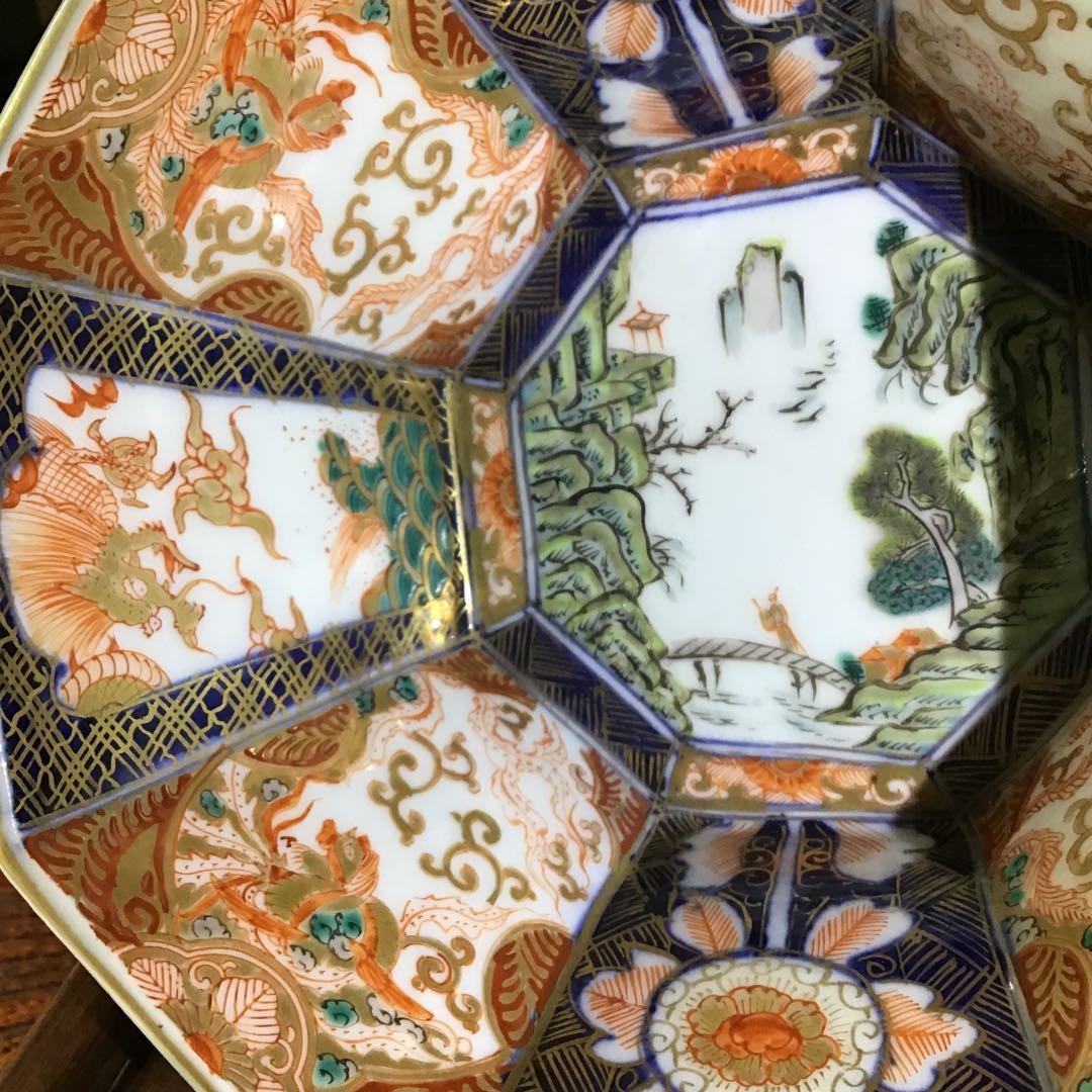 古伊万里　錦手　角鉢　極彩　献上