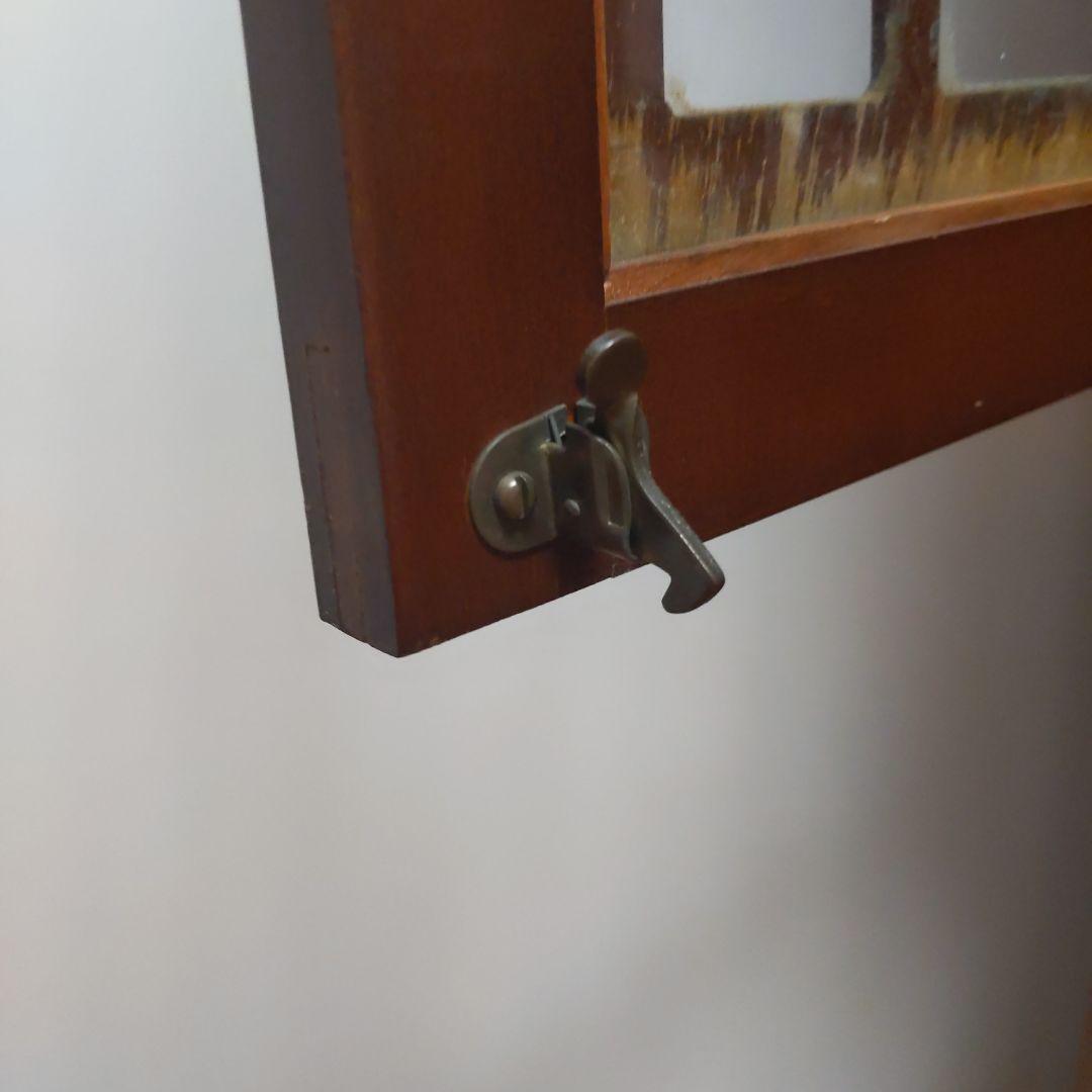 アンティーク 木製キャビネット ガラス扉付き