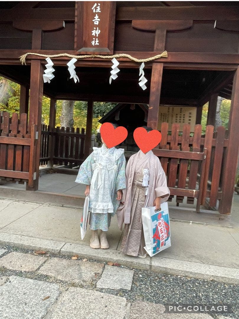 子供用 七五三 和装 ベージュ　5歳