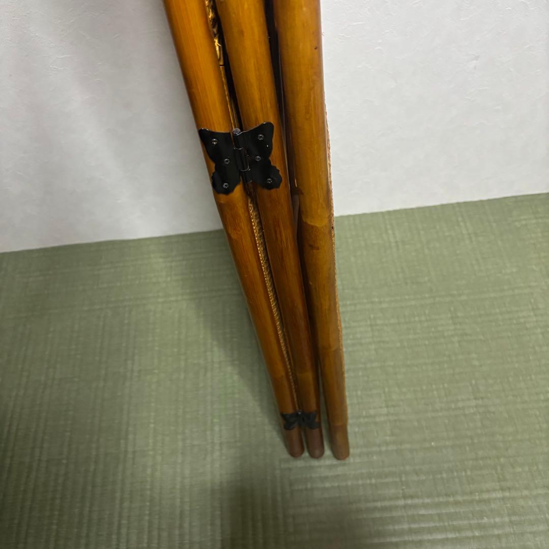 希少　昭和レトロ　ラタン　3連パーテーション 間仕切り　藤　150㎝