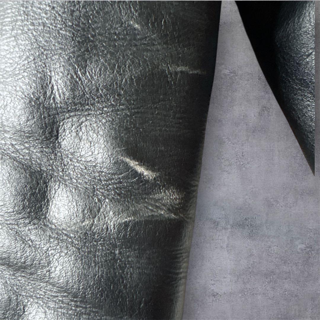 Red Buffレザージャケット 3L 本革 黒 ライナー付 キルティング 短丈