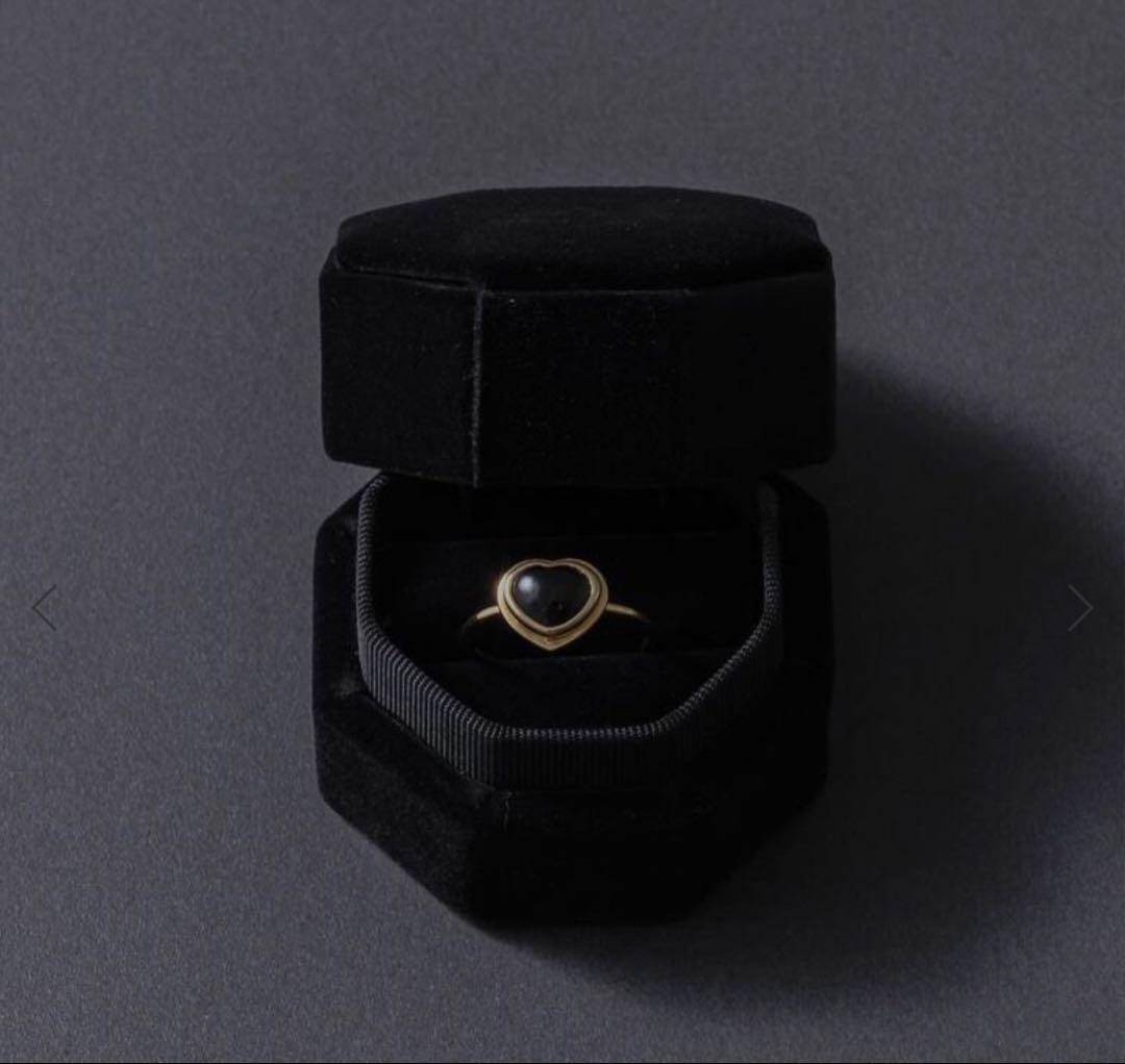 ¥51,700 ✳︎Lilas ハートカボションオニキスリング K10 13号