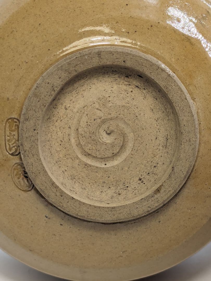 岡本英山 虫明焼 魚絵茶盌 共箱 抹茶碗 抹茶茶碗 茶道具 茶器 食器 工芸品