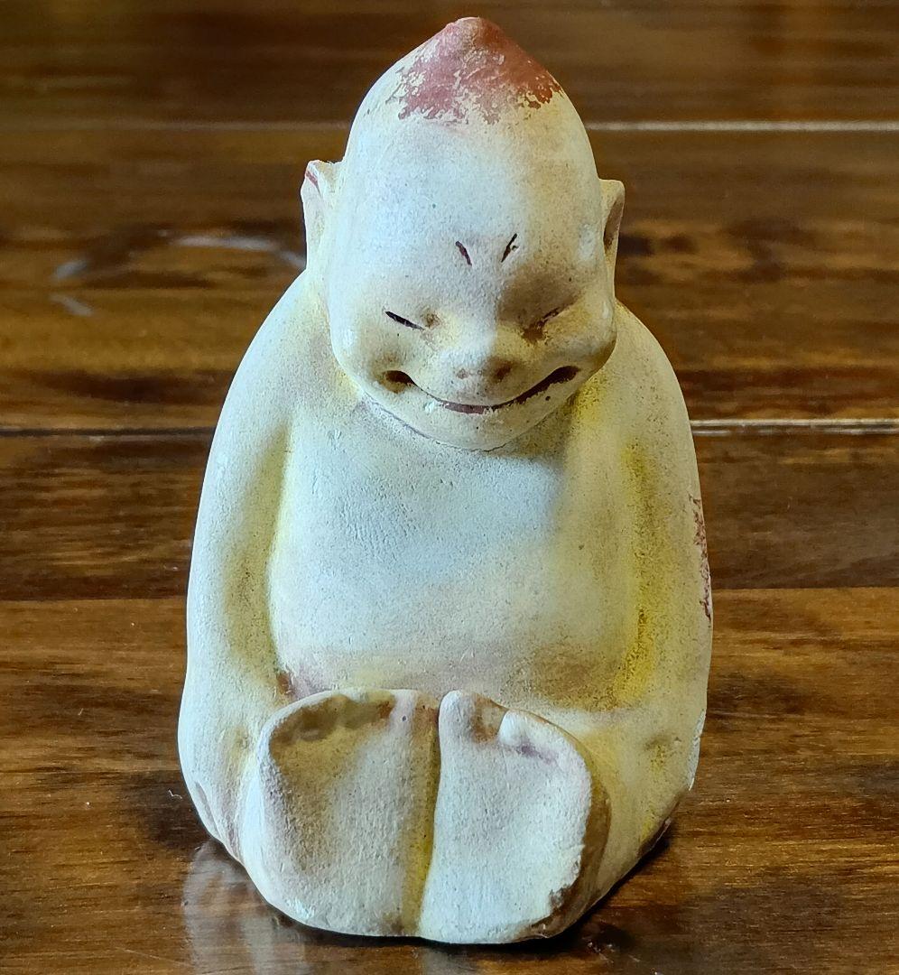 レア 珍品 ヴィンテージ 石膏製 ビリケンさん 像 縁起物 開運 オブジェ