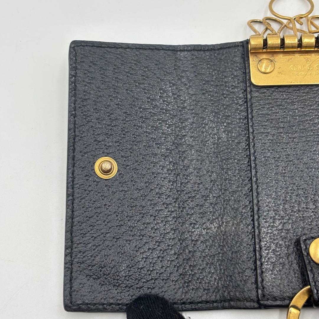 GUCCI グッチ マーモントGG レザー 6連 キーケース 鍵入れ ブラック