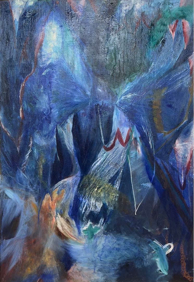 【P50号】good blue(cave) 油絵 oil painting