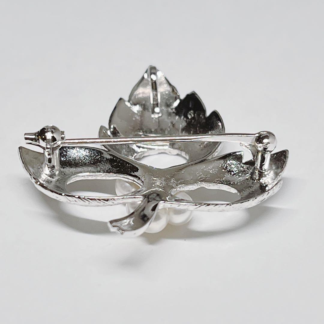 美品✨MIKIMOTO ミキモト パール　ブローチ　ネックレス　リーフ
