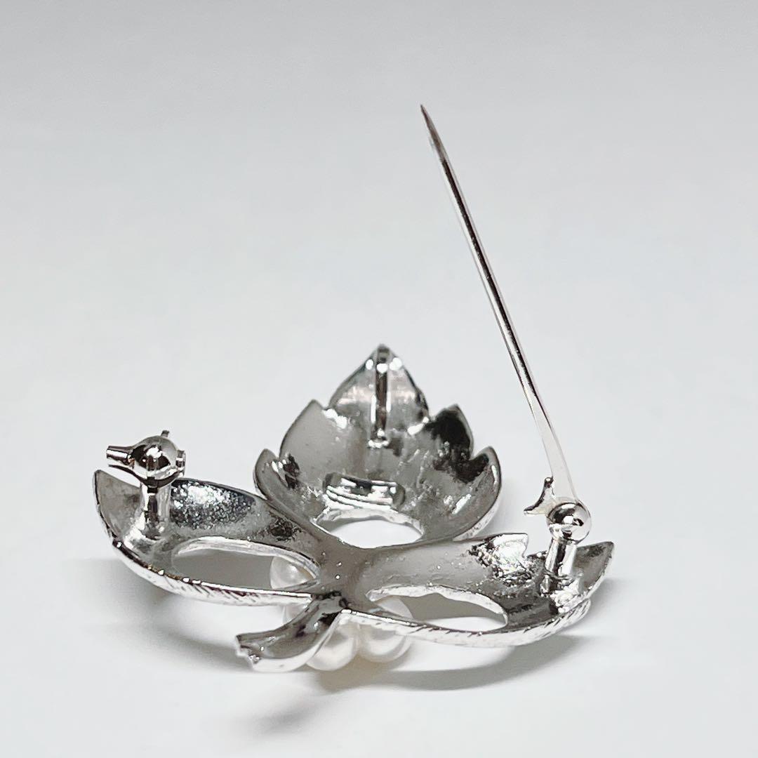 美品✨MIKIMOTO ミキモト パール　ブローチ　ネックレス　リーフ