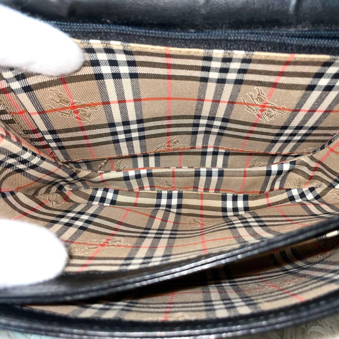 【美品】Burberry バーバリー　ショルダーバッグ　オールレザー　ブラック
