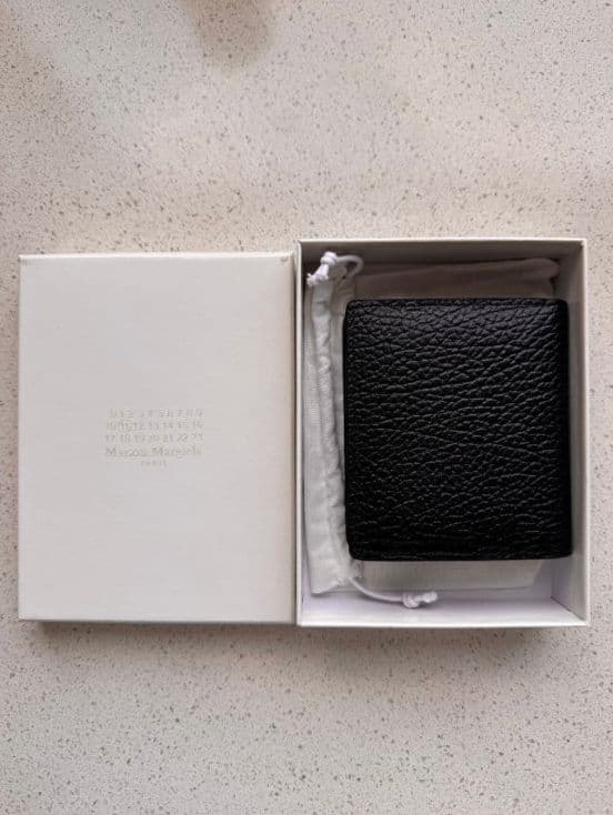 ❤美品Maison Margielaレザー 二つ折り財布 黒