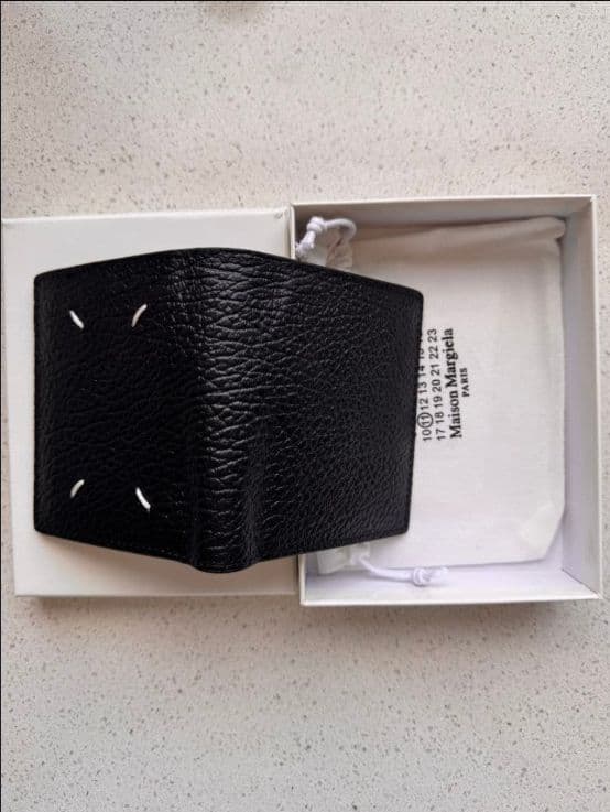 ❤美品Maison Margielaレザー 二つ折り財布 黒