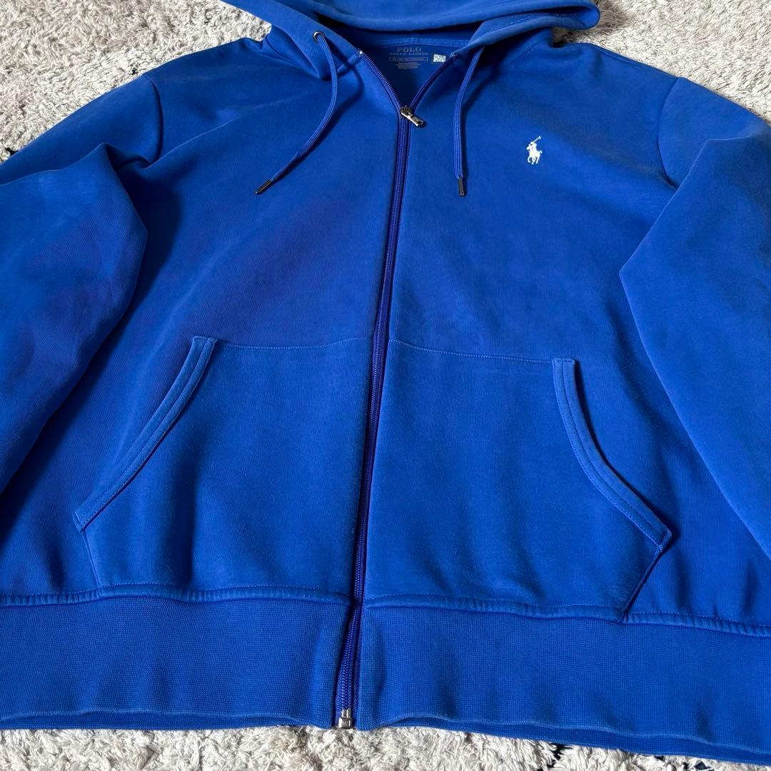 大谷様　ポロラルフローレン　パーカー　フード　ジップ　ポニー刺繍　青　ブルー