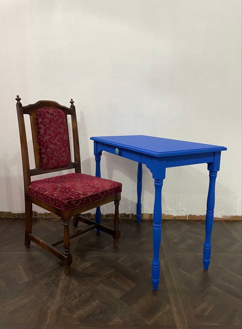 期間限定価格　アンティーク　テーブル　デスク　机　リペイント　世界一点物