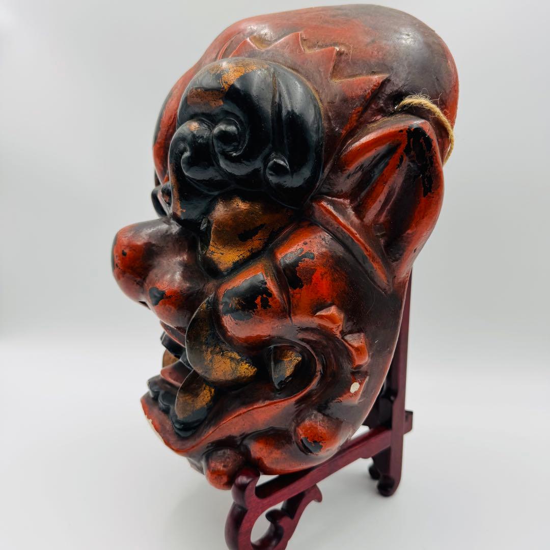 追儺鬼 鬼の面 神楽面 能面 木彫 お面 飾り面 魔除け お祭り 日本伝統