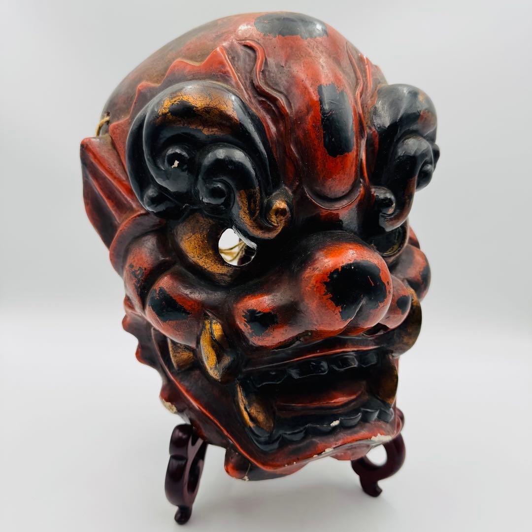 追儺鬼 鬼の面 神楽面 能面 木彫 お面 飾り面 魔除け お祭り 日本伝統