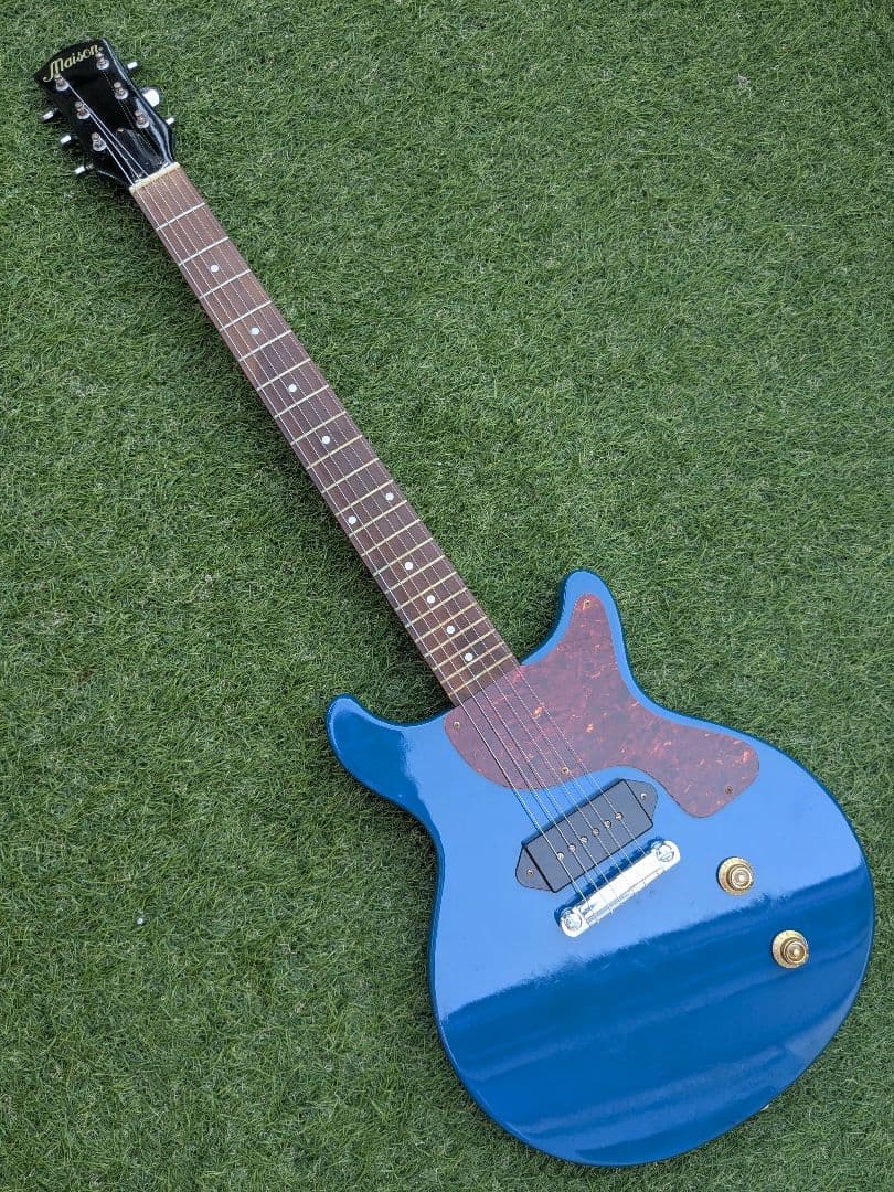 Maison TV YELLOW P90レスポールjrダブルカッタウェイ青ブルー
