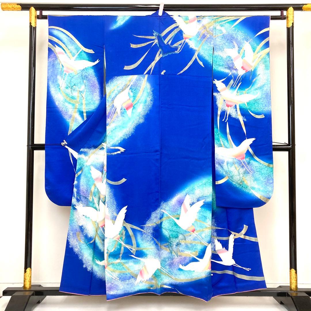 【TAMA屋】全て正絹 全て振袖 三松 鶴 花柄 まとめ売り 5点 TM2560